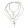 URBAN CLASSICS "Accessoires Layering Cross Necklace", silber, Halsketten, Damen, Schmuck-Sets Schmucksets