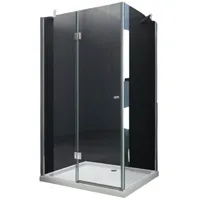 Home Systeme Eckdusche STUTTGART Duschkabine Dusche Duschwand Duschabtrennung Duschtür Glas, BxT: 120x90 cm 120 cm x 195 cm x 90 cm