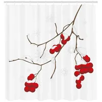 ABAKUHAUS Duschvorhang Eberesche 175 x 200 cm rot