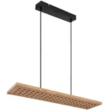 GLOBO Hängeleuchte dimmbar Holz Holzleuchte hängend Esszimmerleuchte Küche, Metall, braun, Led 40w 2000lm warmweiß, H 120 cm