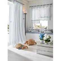 Heine Gardine HEINE HOME Gr. 2, bunt (sanftes weiß, blau), B:140cm H:175cm, Polyester, Gardinen, Gardine