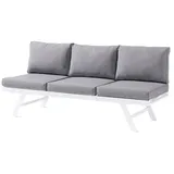 Sieger Auckland Daybed, Aluminium weiß - Polster hellgrau 204x72x81cm
