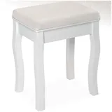 Tectake tectake® Schminkhocker, Schminktisch Stuhl, Hocker als Schminktisch Zubehör oder Klavierhocker, Schminkstuhl für Dressing Table, Vanity Table, Vintage Deko Aesthetic - 40x30x51cm, weiß