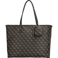 GUESS Shopper Power Play II Large Tech Tote Brown Logo