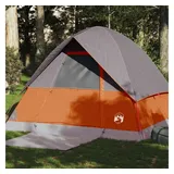 vidaXL Kuppelzelt 4 Personen Grau/Orange