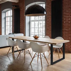 Relaxdays 2er Set, BxH: 70x72 cm, Metall Tischbeine Schreibtisch, Esstisch, Couchtisch, Industrial, schwarz