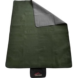 Picknickdecke Outdoor-Campingdecke, 140 cm x 180 cm Tundra, normani, Wasserdichte Unterseite - Fleece Oberseite Sommerdecke Outdoordecke grün