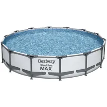 BESTWAY Steel Pro Max Frame Pool Set 427 x 84 cm lichtgrau inkl. Filterpumpe