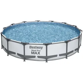 BESTWAY Steel Pro Max Frame Pool Set 427 x 84 cm lichtgrau inkl. Filterpumpe