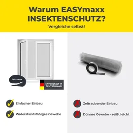EasyMaxx Fliegengitter mit Klettverschluss 150 x 130 cm Schwarz