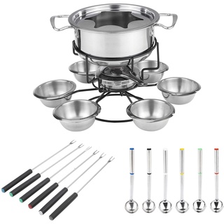 Fondue Set - für 6 Personen, aus Edelstahl