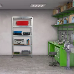 Relaxdays Schwerlastregal, HBT: 180x90x45 cm, Traglast: 1325kg, 5 Ebenen, Speisekammer, Keller & Garage, Stahl, verzinkt