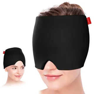 Comfytemp Migräne Maske Gel Kühlmaske, Dehnbare Kühlpads Headache Relief Hat, Kaltkompressionstherapie-Kühlpack Schlafmaske, Eiskappe für Kopfschmerzen/geschwollene Augen/Nebenhöhlen/Nervosität