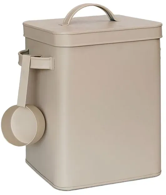 Relaxdays 2x Luftdichte Metallbox mit Löffel Beige Beige