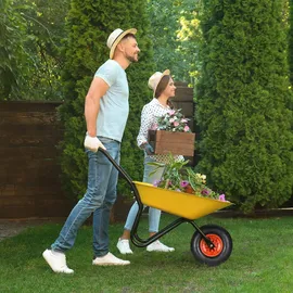 Relaxdays Schubkarrenrad, 4.00-6 Rot,Schwarz