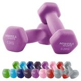 Miweba Sports Neopren Hantelset NKH100 | Profi Hantel - Hexagon Hanteln Set - Kurzhanteln - Kurzhantel Set - Gymnastikhanteln - Hantel Set - Dumbbell - 0,5-10 Kg (2X 0.5 kg, Pink)