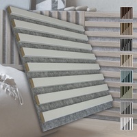 MARBET DESIGN Akustikpaneele Akustikquadrate 40x40cm Wandverkleidung Holz - (1 Paneel, grau - weiß) horizontal aus MDF Deckenverkleidung