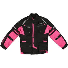 Modeka Tourex II Kinder Motorrad Textiljacke Schwarz/Pink 152