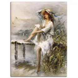 Wandbild ARTLAND "Wasserseite", beige (farbe bild(er): naturfarben), B:90cm H:120cm, Canvas, Leinwand, Bilder, als Leinwandbild, Poster, Wandaufkleber in verschied. Größen