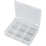 TRU Components E-112-1 Sortimentskasten (L x B x H) 190 x 145 x 42 mm Anzahl Fächer: 9 feste Unterteilung Inhalt 1 St.