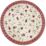 Villeroy & Boch Design Teppich Nostalgic Shine Rund - Toy's Delight - Christbaum Decke, Weihnachten Tannenbaum & Weihnachtsbaum für Wohnzimmer, Schlafzimmer, Esszimmer, Flur - rot Multifarben, 200