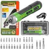 PROCRAFT KS510 inkl. 1 x 1,5 Ah + 27 tlg. Bit Set + Koffer