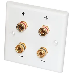 Lautsprecher Anschlussterminal Wand - 4 vergoldete Kontakte - 85x85mm