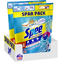 Spee Power Caps Frische-Kick 3+1, Vollwaschmittel, 120 Waschladungen, Reinheit, Strahlkraft und hygienische Frische für deine Wäsche, 20-95°