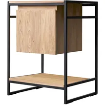 Tikamoon Waschtisch 60 cm aus Metall und Teakholz Materialmix industrieller Stil Einzel