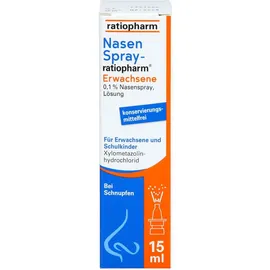 Ratiopharm NasenSpray-ratiopharm Erwachsene kons.frei 15 ml