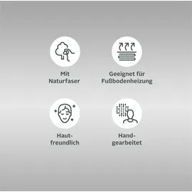 LeGer Home by Lena Gercke Teppich "Ainhoa, handgewebt, Wolle" Gr. 9, grau, H:12mm Ø:120cm, Kunstfaser, Wolle, LEGER HOME BY LENA GERCKE, Teppiche, Teppich, Teppich, Wohnzimmer, Schlafzimmer, Esszimmer