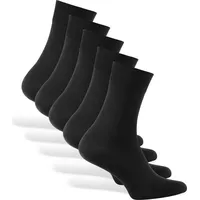 Reslad Business Socken Damen & Herren bequeme Baumwolle ohne drückende Naht | Lange Haltbarkeit Schwarz 5er Pack 39-42