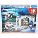 Playmobil 5607 Polizei Set Zentrale Hubschrauber Streifenwagen