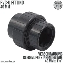 Mega Group - Mega Verschraubung Pvc-u 40 mm PVC Klebe Fitting Innengewinde 10 Bar, Grau