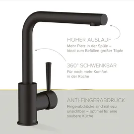 Lenz Olina Küchenarmatur Schwarz matt