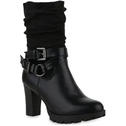 Damen Biker Boots in Schwarz