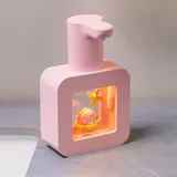 Automatischer Seifenspender für Kinder, berührungsloser automatischer Sensor-Seifenspender Cartoon Smart Foam Soap für Küche und Bad(rosa Kleiner Dinosaurier)