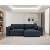 Kaiser Möbel Ecksofa mit Schlaffunktion und bettkasten, Sofa L form, NOVO Stoff Legancy Rechts Marineblau - Blau