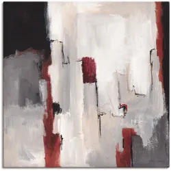 Wandbild ARTLAND "Rot an Grau II", grau (farbe bild(er): grau), B:100cm H:100cm T:1,8cm, Canvas, Leinwand, Bilder, als Leinwandbild, Poster in verschied. Größen