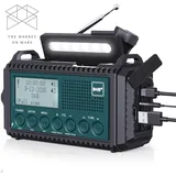 Kurbelradio DAB/DAB+/UKW, Baustellenradio Radio Batteriebetrieben,Tragbare Solar
