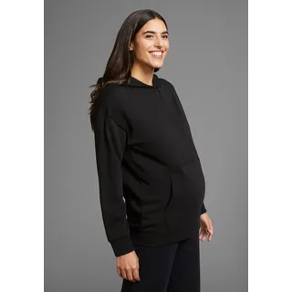 NEUN MONATE Umstandssweatshirt NEUN MONATE "Stillsweatshirt für Schwangerschaft und Stillzeit", Damen, Gr. 44/46, schwarz, Sweatware, Obermaterial: 100% Baumwolle.
