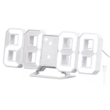 Lunartec Digitaluhr große Ziffern weiß