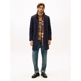 Tommy Hilfiger Wollmantel TOMMY HILFIGER "DC WOOL STAND COLLAR", Herren, Gr. XXL, desert sky, Web, Obermaterial: 75% Wolle, 25% Polyamid, unifarben, regular fit normal, Rundhals, eingesetzt gerader Abschluss, Mäntel, Regular fit