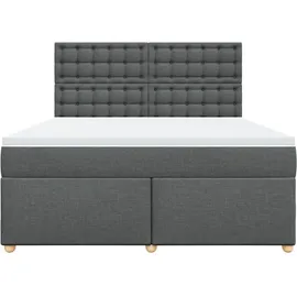 vidaXL Boxspringbett 180 x 200 cm Dunkelgrau