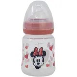 Stor WEITHALS-BABYFLASCHE 150 ML SILIKONSAUGER 3 POSITIONEN MINNIE MOUSE HEART FULL