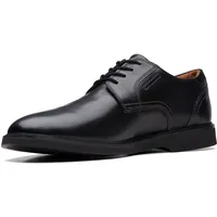 CLARKS Herren Malwood Lace Oxford, Black Leather, 41 EU