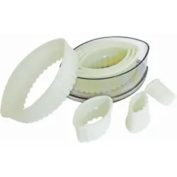 SCHNEIDER Ausstechersatz aus Nylon, oval, Keksausstecher aus Nylon, 7-teiliges Set, gezackt