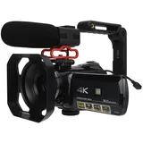 Jectse 4K Videokamera Camcorder, 4K 30FPS 30MP Full HD WiFi Vlogging Kamera, Drehung 3.0 ''Touchscreen, IR Nachtsicht, 32X Digital Zoom, mit Mikrofon, Stabilisator, Fernbedienung