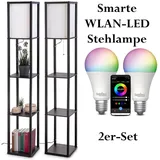 Lunartec Stehlampe Holz Schwarz