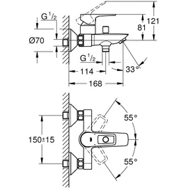 Grohe Start Loop Badewannenarmatur Chrom